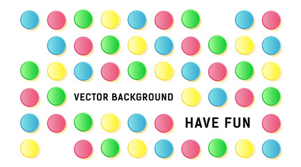 Colored volume circles dot pattern fun background