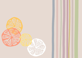 柑橘系の果物をモチーフにしたテキスタイル素材
