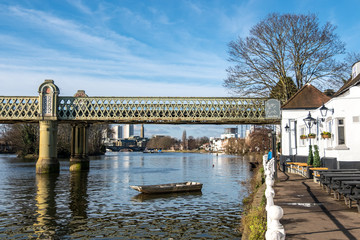 Kew railway bridge over the river Thames in west London