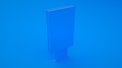 Vertical billboard. Blue toned 3d illustration