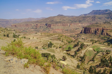 Fototapeta na wymiar Beautiful african landscape. Ethiopia, Tigray Region