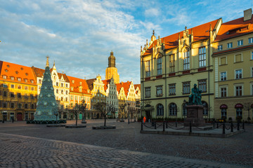 Fototapeta premium View of the architecture of the city of Wrocław, the historic capital of Lower Silesia