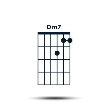 Vecteur Stock Dm7, Basic Guitar Chord Chart Icon Vector Template | Adobe  Stock