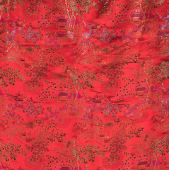 background fabric chinese red dress