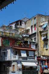 Fototapeta na wymiar The typical narrow streets of Naples