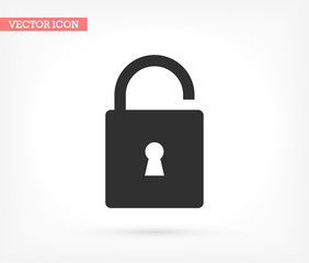 Lock vector icon , lorem ipsum Flat design