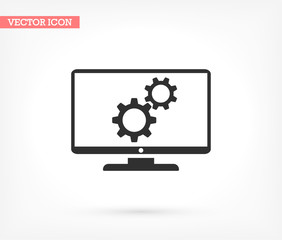 Service monitor vector icon , lorem ipsum Flat design