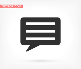 Chat sms vector icon , lorem ipsum Flat design