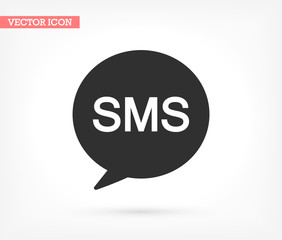Sms vector icon , lorem ipsum Flat design