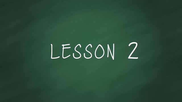 Pack Lesson 1-10 white chalk text appearing on chalkboard or school blackboard. Lessons from one to ten. First lesson-last lesson. Intro for online teaching