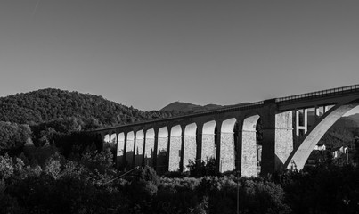 Isernia, Molise, Italy.  Santo Spirito railway bridge. View