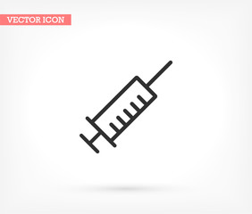 Syringe vector icon , lorem ipsum Flat design