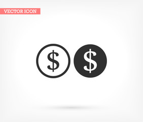 Dollar vector icon , lorem ipsum Flat design