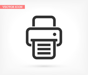 Printer vector icon , lorem ipsum Flat design