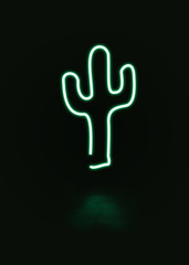 Fototapeta premium Cactus neon
