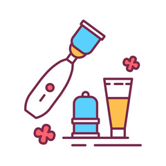 Anti-cellulite vacuum massager color line icon. Device that is based on the vacuum therapy technique for improving body structure. Pictogram for web page, mobile app, promo. Editable stroke.