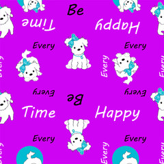 puppy cute vector bright background seamless