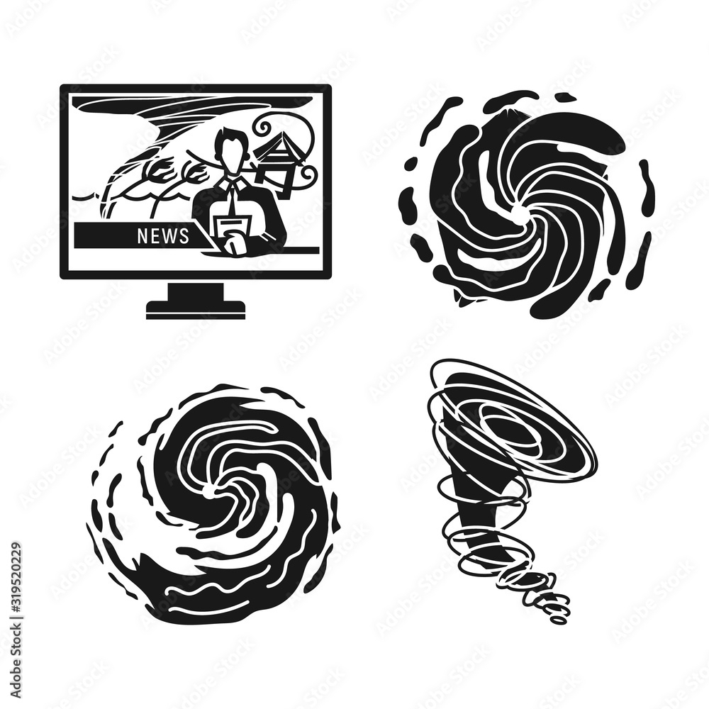 Poster hurricane icons set. simple set of hurricane vector icons for web design on white background