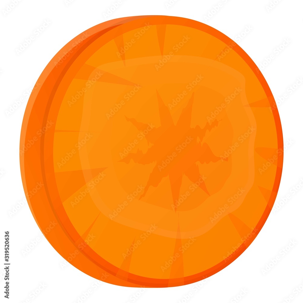 Poster fresh carrot slice icon. cartoon of fresh carrot slice vector icon for web design isolated on white 