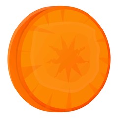 Fresh carrot slice icon. Cartoon of fresh carrot slice vector icon for web design isolated on white background