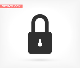 Lock vector icon , lorem ipsum Flat design