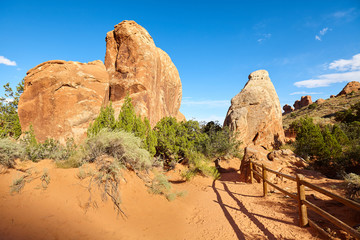 Path in the Arches National Park, Utah, USA.