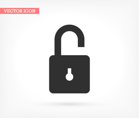 Lock vector icon , lorem ipsum Flat design