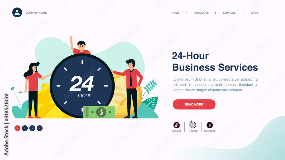 Aufkleber web page design with business or finance concept for website and mobile website development. website
