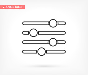 Settings music vector icon , lorem ipsum Flat design