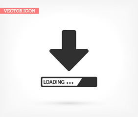 Downloading vector icon , lorem ipsum Flat design