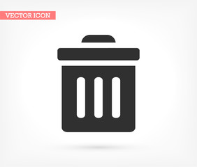 Trash vector icon , lorem ipsum Flat design