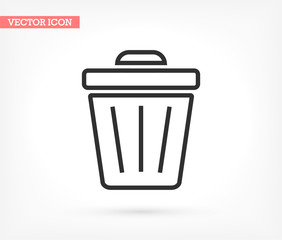 Trash vector icon , lorem ipsum Flat design