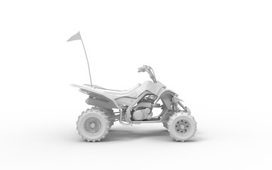 3d rendering of a computer model quad atv offroad vehicle isolated