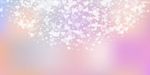 White heart love confettis. Valentine's day semici