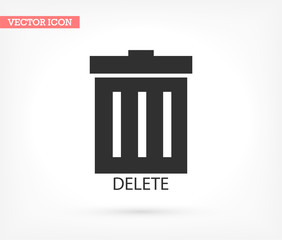 Trash vector icon , lorem ipsum Flat design