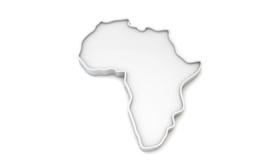 Simple white 3D map of Africa. 3D Rendering © ink drop