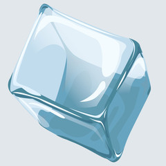 Ice Cube. Transparent ice and soft shades of ice convey freshness and cold.