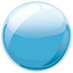 Ice ball. Figurine of a glass ball, blue.