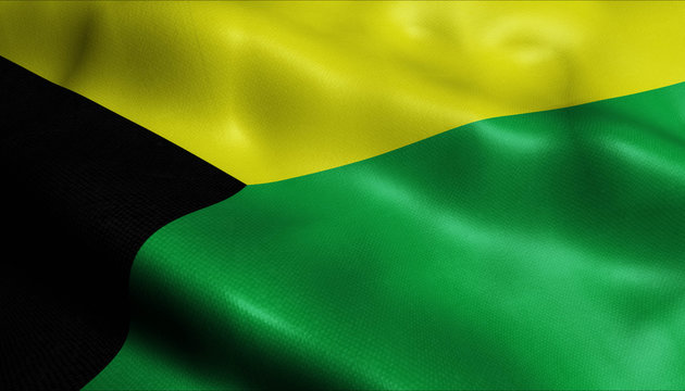 3D Waving Colombia City Flag of Orito Closeup View