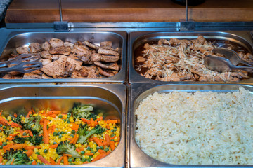 Catering buffet food in hotel restaurant. Cuisine culinary buffet.  Celebration party concept