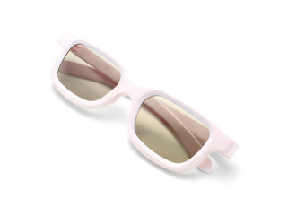 Fototapeta premium Stylish eyeglasses on white background