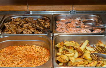 Catering buffet food in hotel restaurant. Cuisine culinary buffet.  Celebration party concept