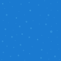 Christmas falling snowflake vector isolated on blue background. Snowflake decoration effect. Xmas snow flake pattern. Magic white snowfall texture. Winter snowstorm illustration.