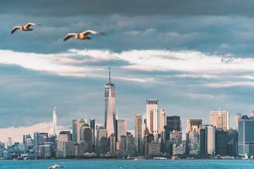 USA, New York, New York City, Manhattan skyline seen from Coney Island