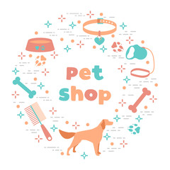 Vector Pet shop, vet, shelter Animal Dog tracks
