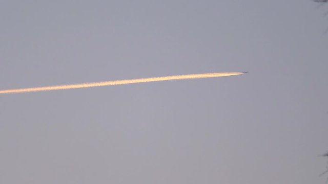 Airplane on the sky in 4k slow motion 60fps
