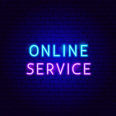 Obraz premium Online Service Neon Text