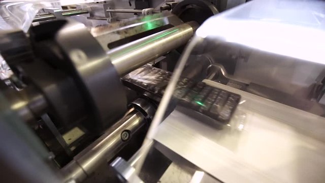 Packing line. Conveyor production. food