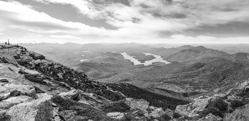 Panoramic view of the Lake Placid from Whiteface Mountain in New York state