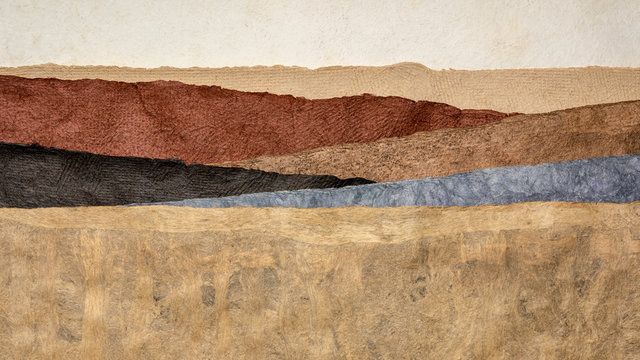 abstract landscape created with amate bark papers